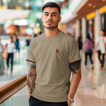 Camiseta 66433 Básica Gris Verde Para Hombre