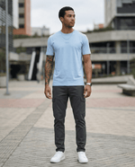 Camiseta 268080 Básica Azul Claro Para Hombre