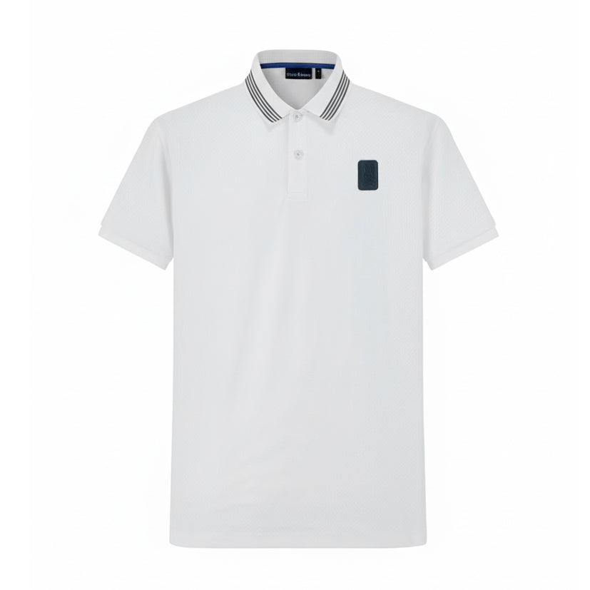 Camiseta 13604# Tipo Polo Blanca Para Hombre