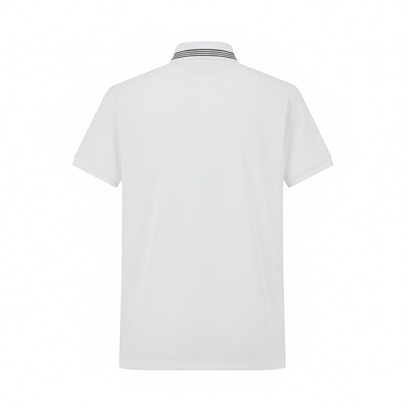 Camiseta 13604# Tipo Polo Blanca Para Hombre
