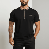Camiseta 13616# Tipo Polo Negra Para Hombre