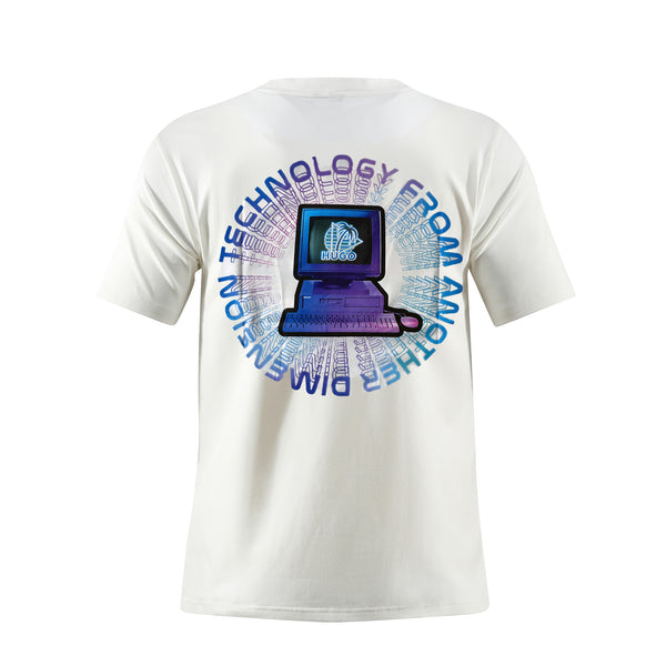 Camiseta 166009 Estampada Blanca Para Hombre