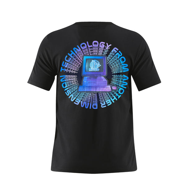 Camiseta 166009 Estampada Negra Para Hombre
