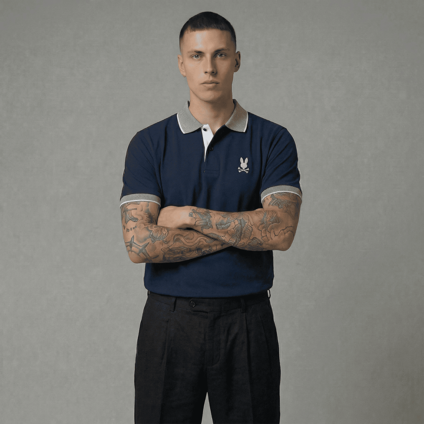 Camiseta 185017 Tipo Polo Azul Oscuro Para Hombre