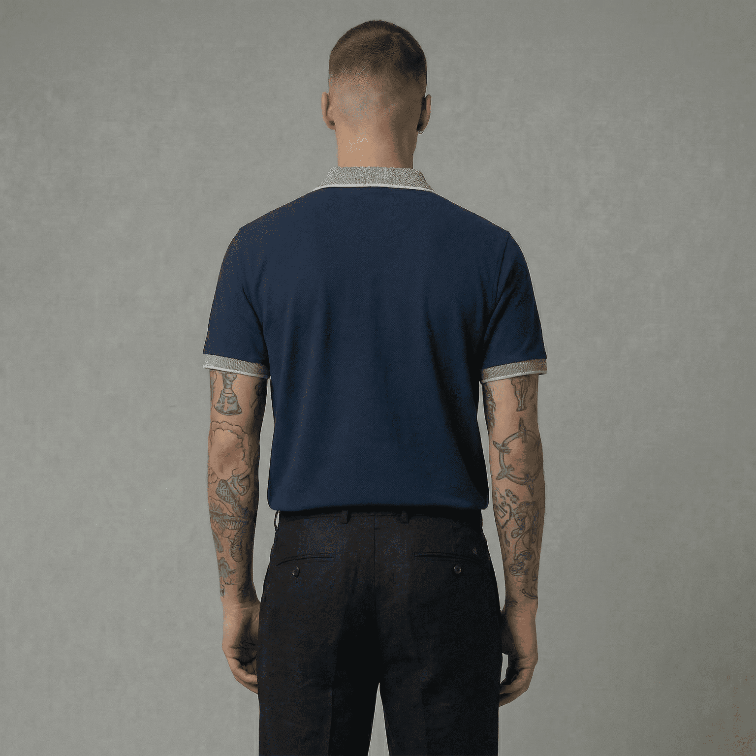 Camiseta 185017 Tipo Polo Azul Oscuro Para Hombre