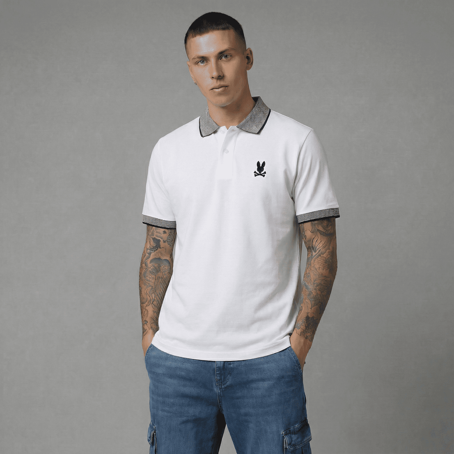 Camiseta 185017 Tipo Polo Blanca Para Hombre