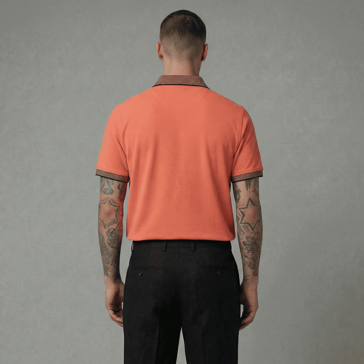 Camiseta 185017 Tipo Polo Naranjada Para Hombre