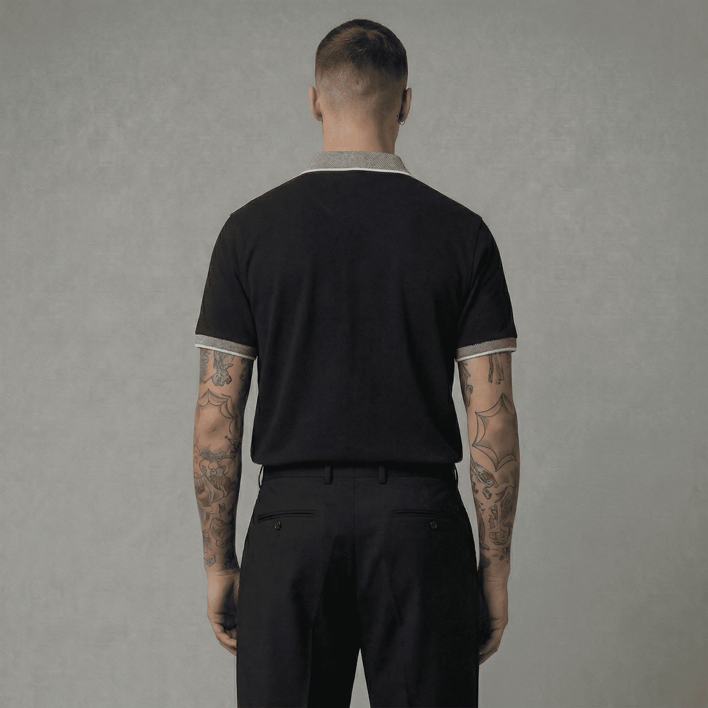 Camiseta 185017 Tipo Polo Negra Para Hombre