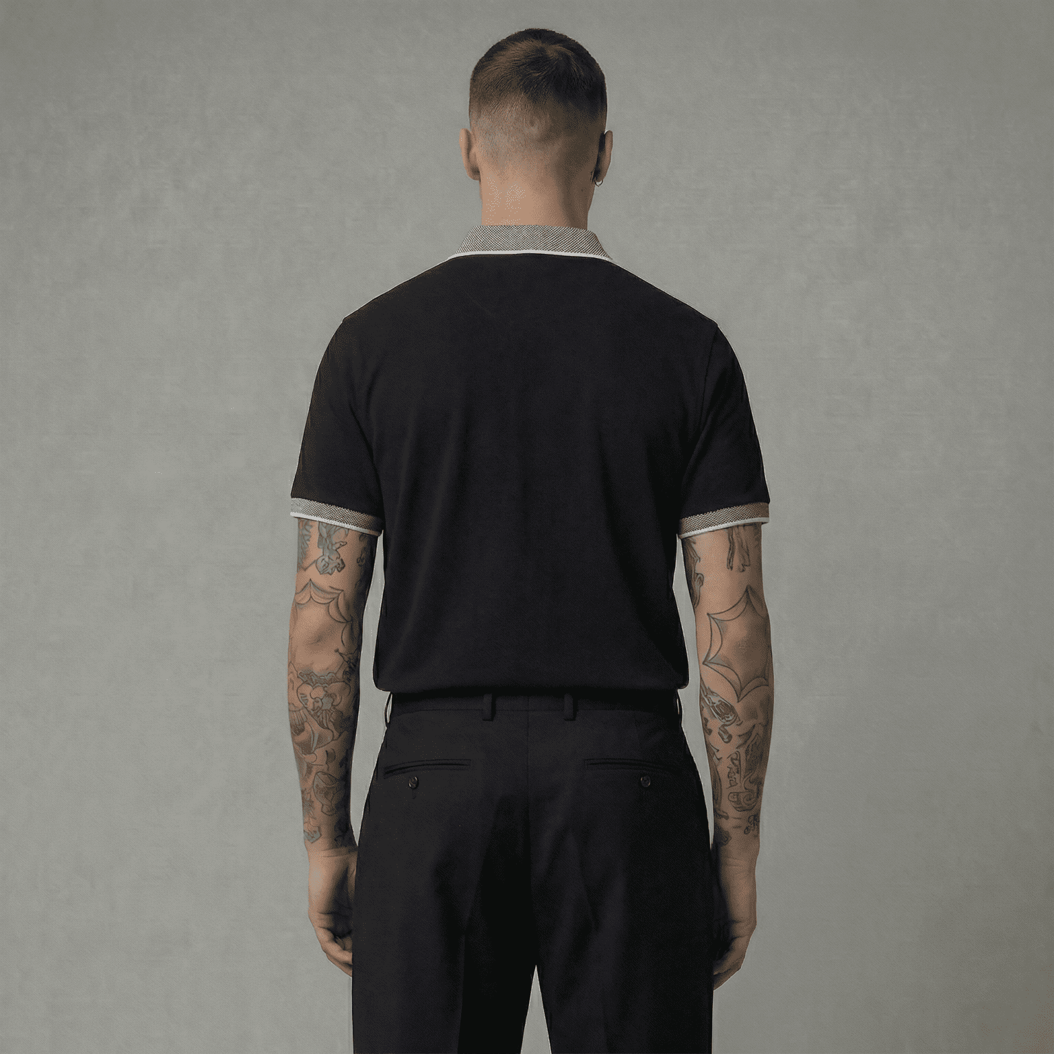 Camiseta 185017 Tipo Polo Negra Para Hombre