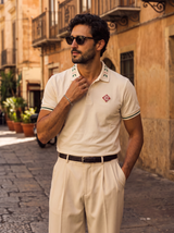 Camiseta 185036 Tipo Polo Crema para hombre