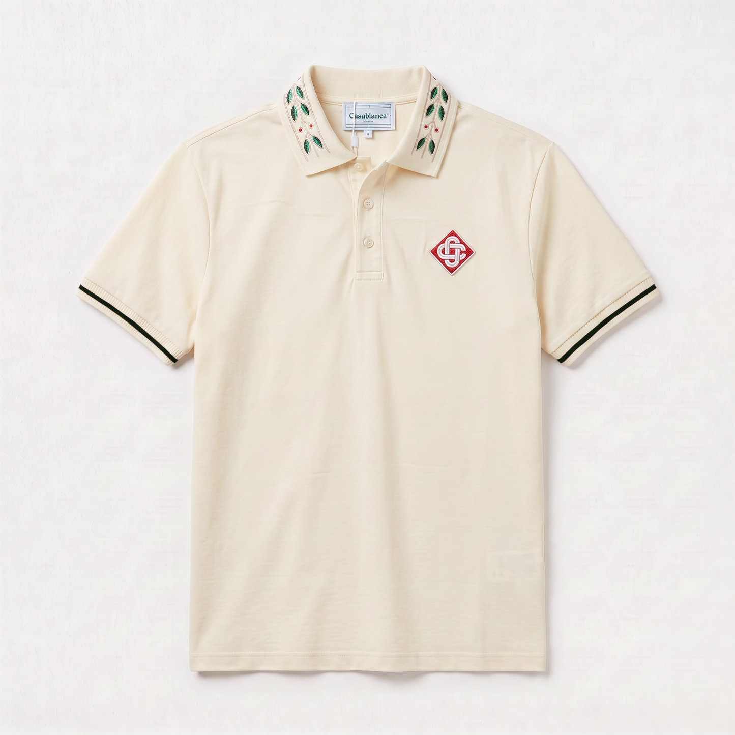 Camiseta 185036 Tipo Polo Crema para hombre