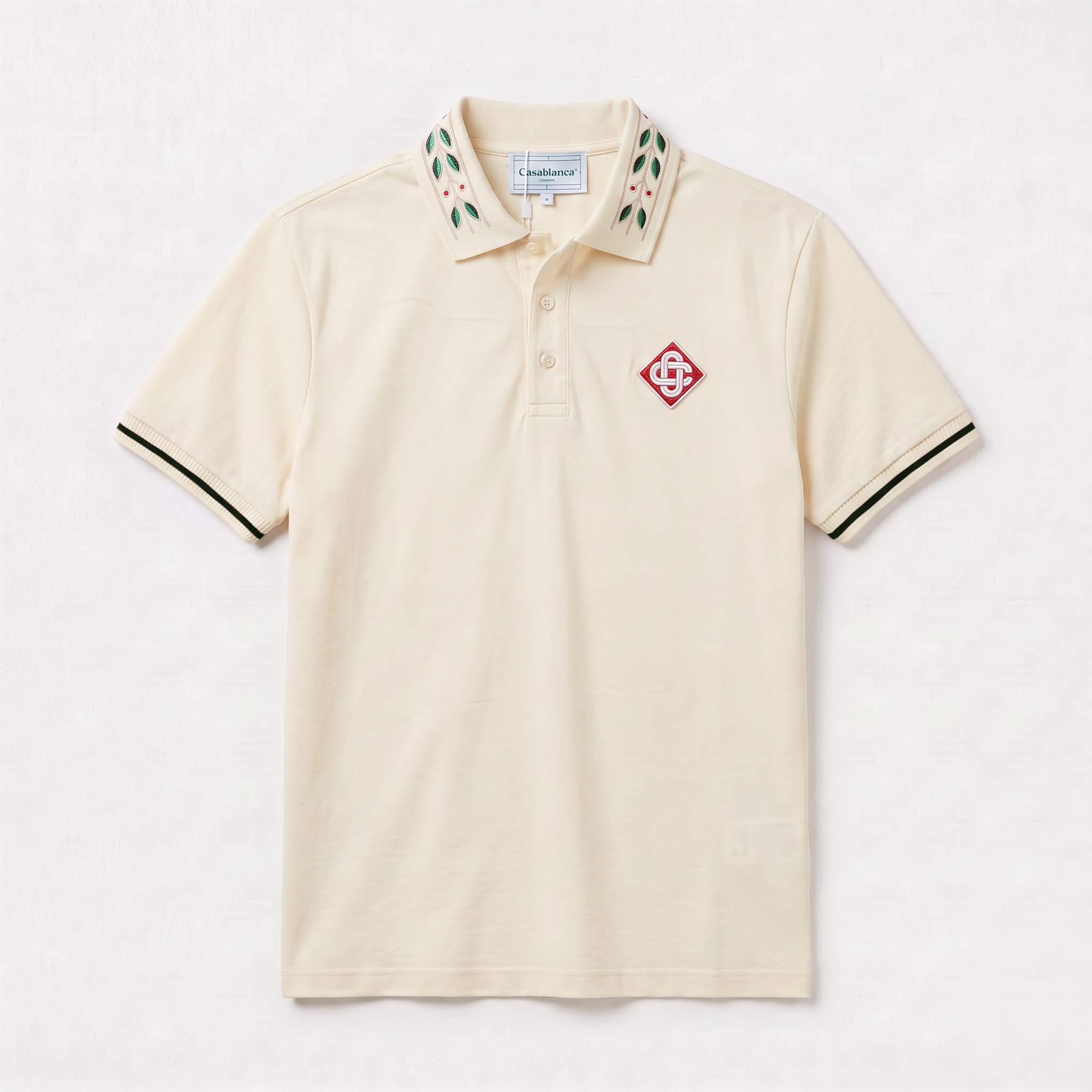Camiseta 185036 Tipo Polo Crema para hombre