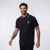 Camiseta 22335# Tipo Polo Negra Para Hombre