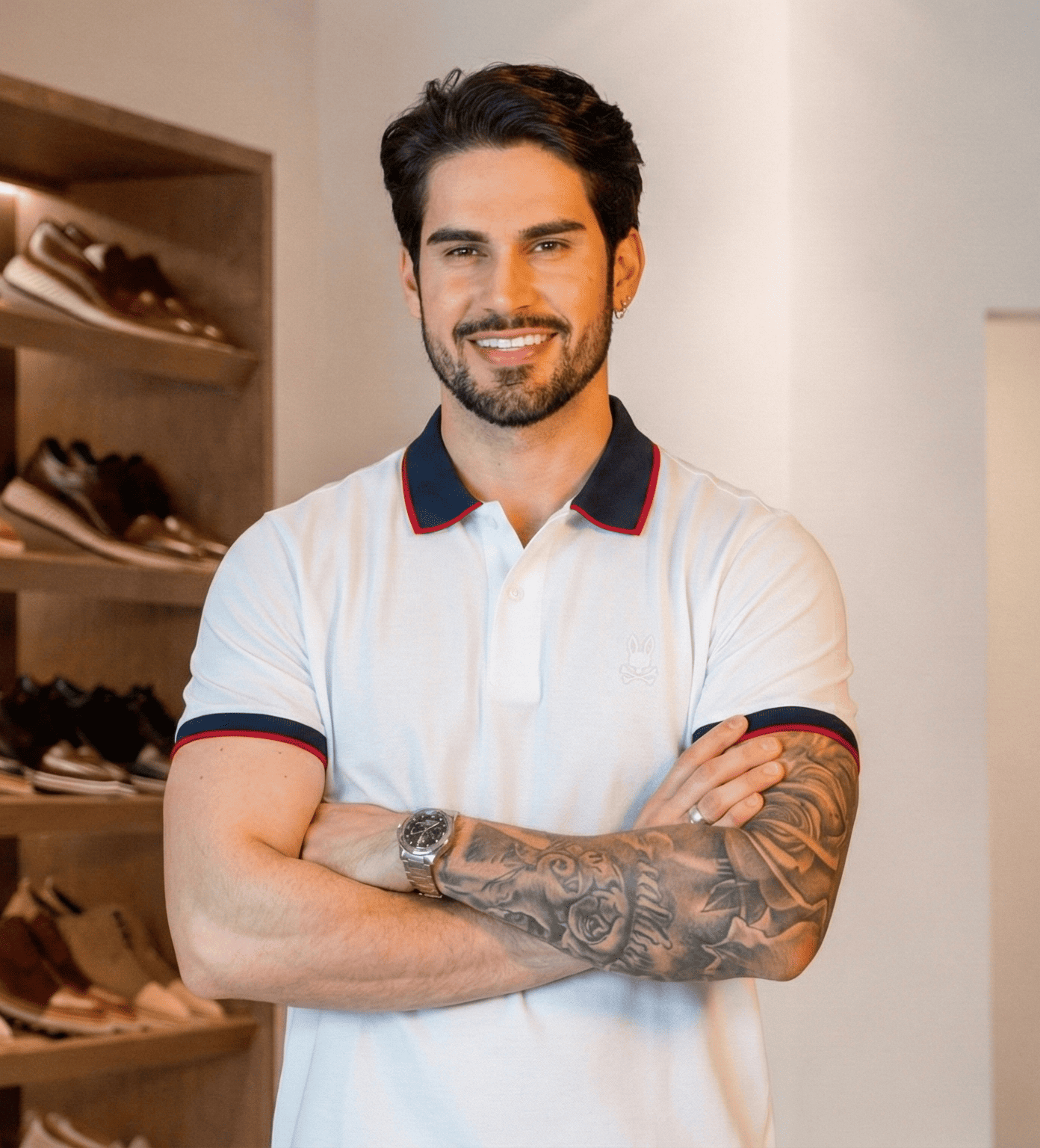 Camiseta 22340# Tipo Polo Blanca Para Hombre