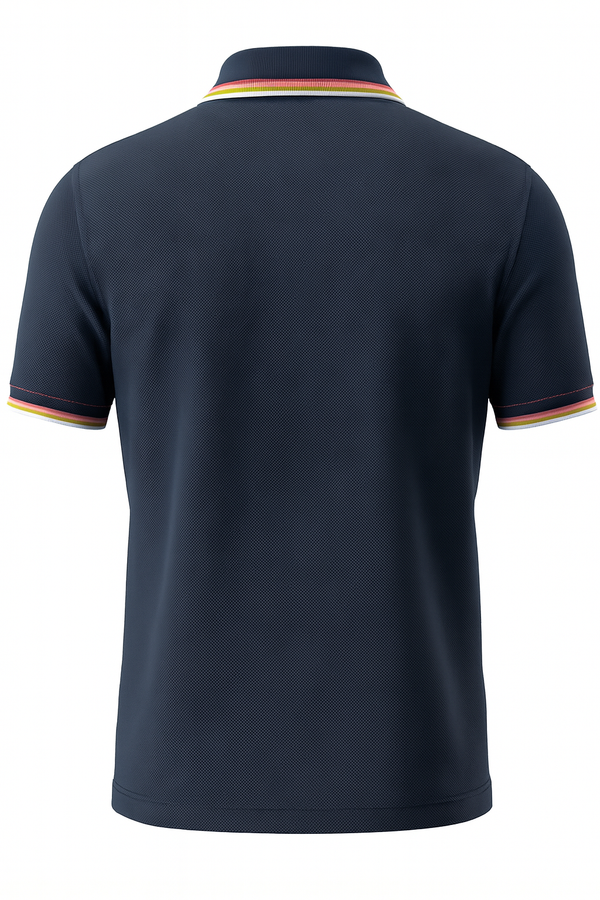Camiseta 22342# Tipo Polo Azul Oscuro Para Hombre
