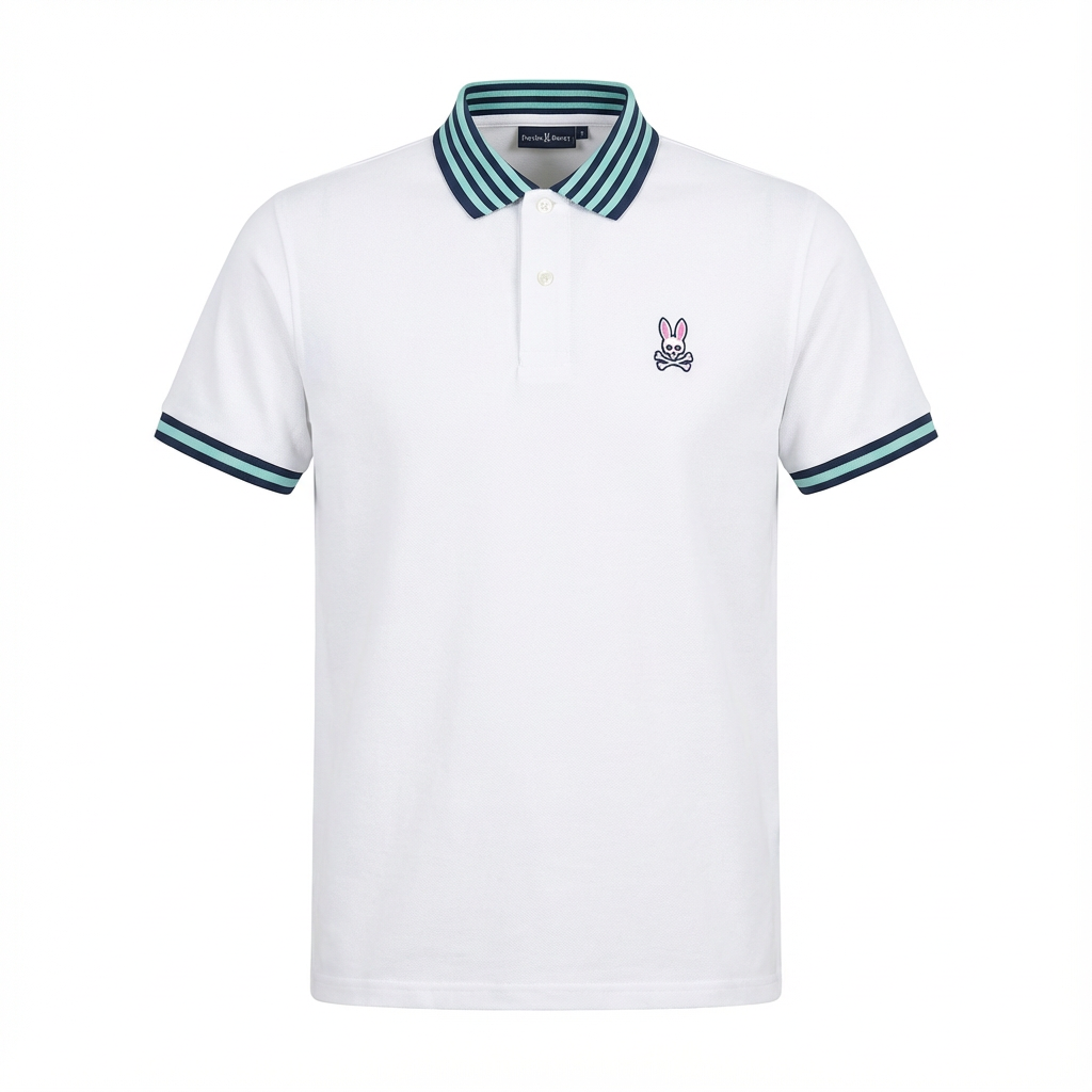 Camiseta 22347# Tipo Polo Blanca Para Hombre