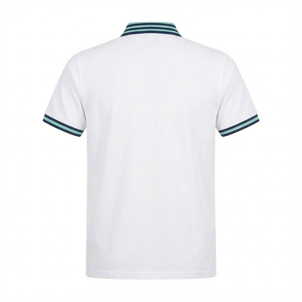 Camiseta 22347# Tipo Polo Blanca Para Hombre
