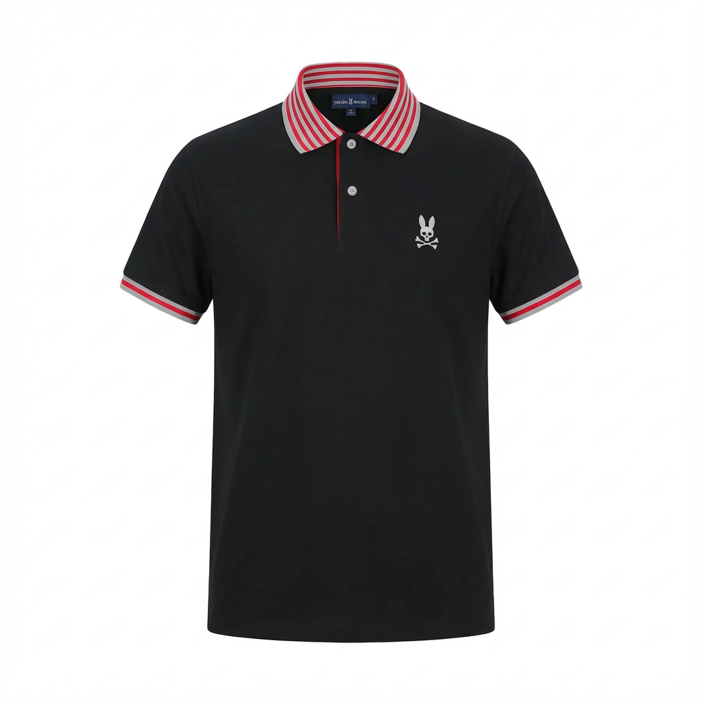 Camiseta 22347# Tipo Polo Negra Para Hombre