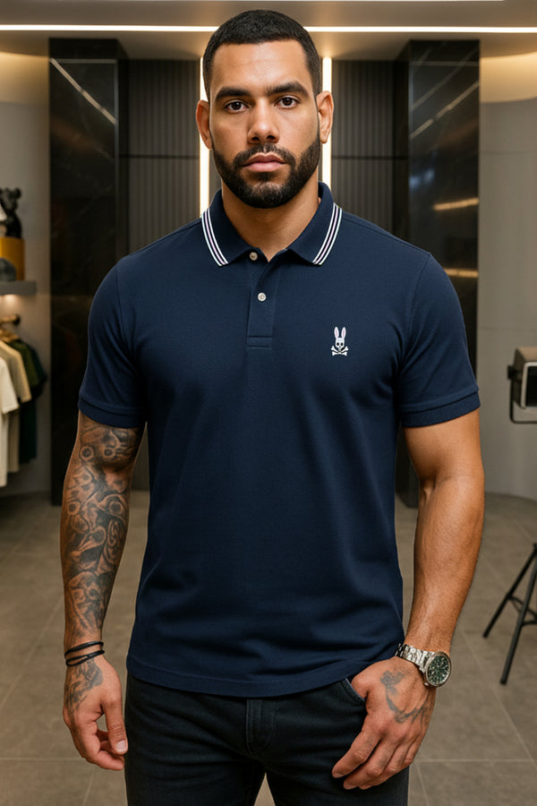 Camiseta 22370 Tipo Polo Azul Oscuro Para Hombre