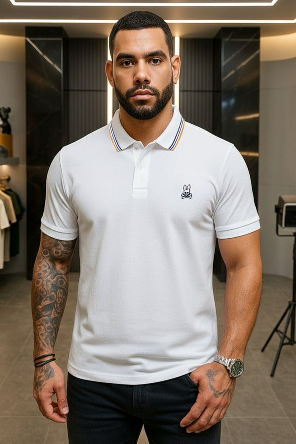Camiseta 22370 Tipo Polo Blanca Para Hombre