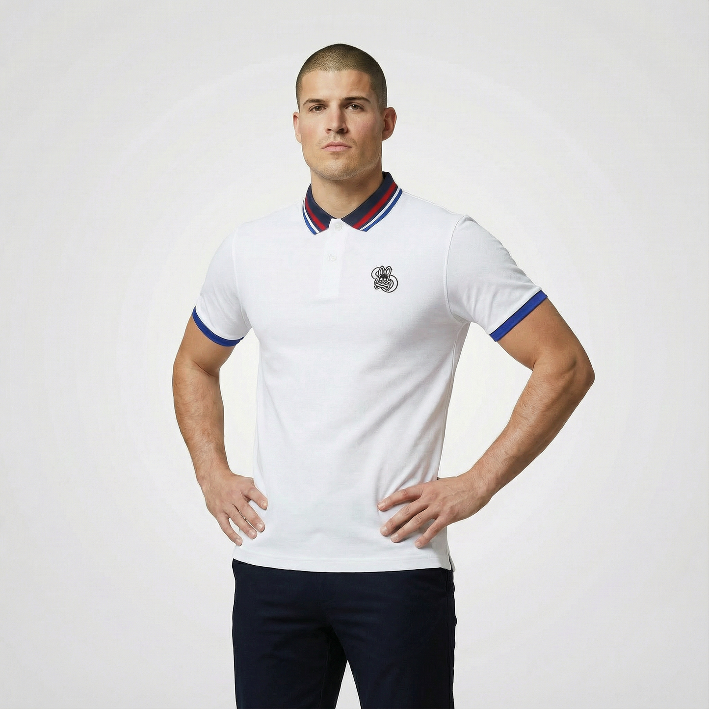 Camiseta 22466# Tipo Polo Blanca Para Hombre