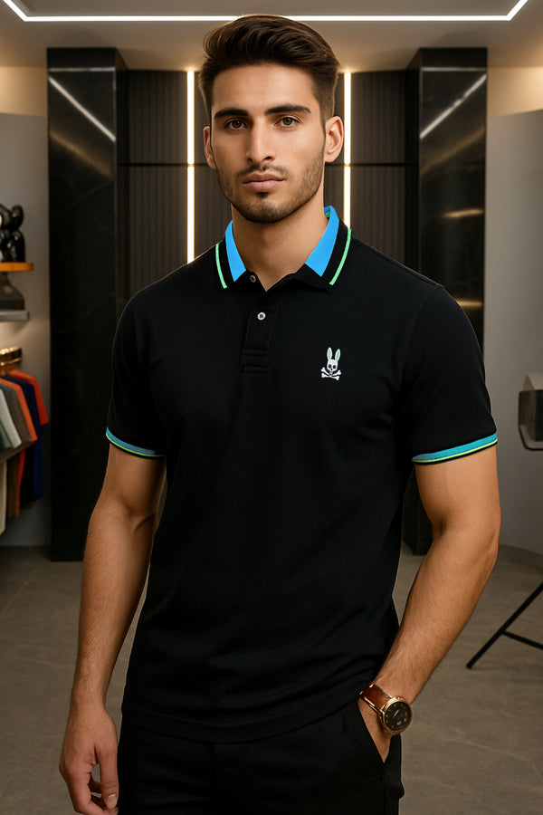Camiseta 22474 Tipo Polo Negra Para Hombre