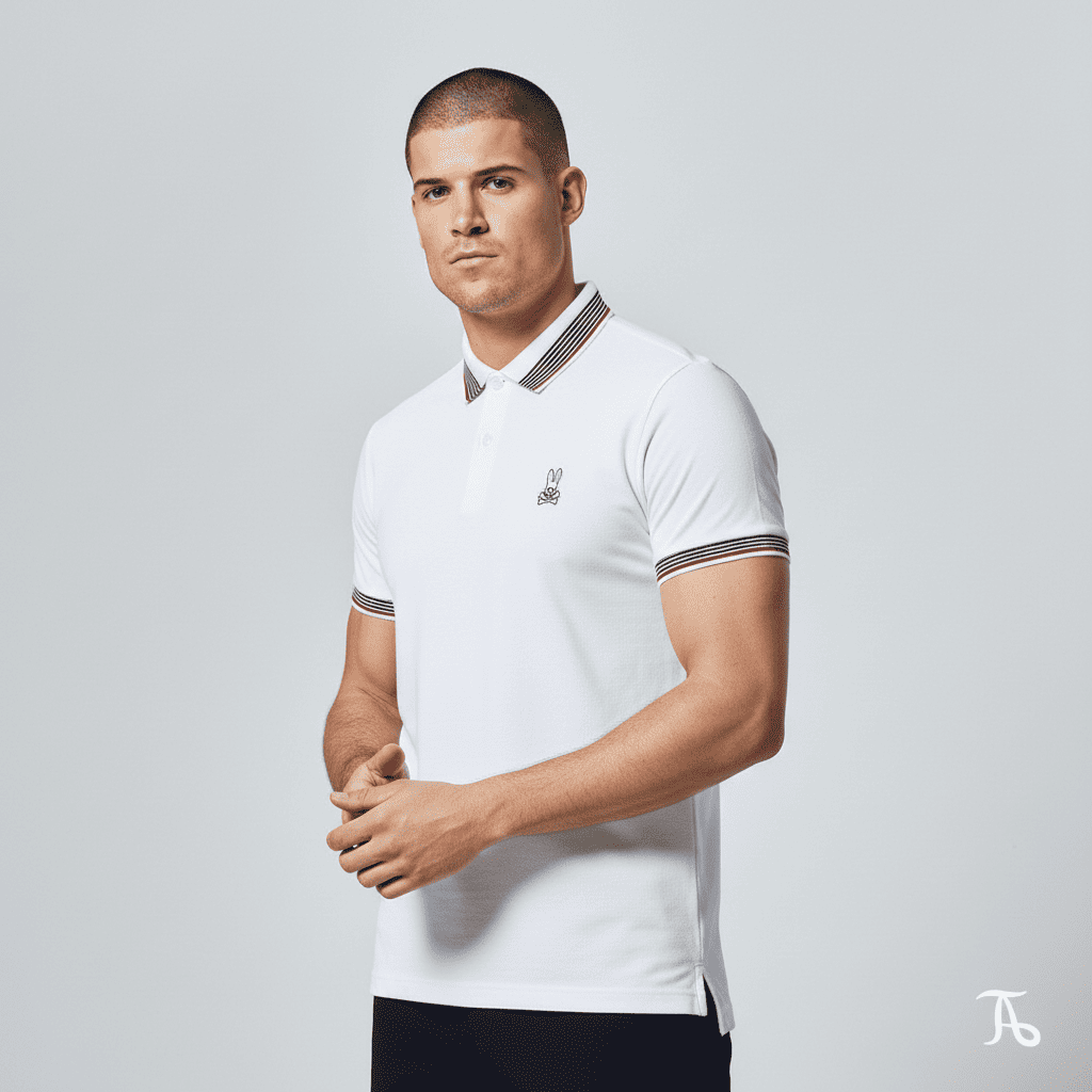 Camiseta 22476# Tipo Polo Blanca Para Hombre