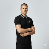 Camiseta 22476# Tipo Polo Negra Para Hombre