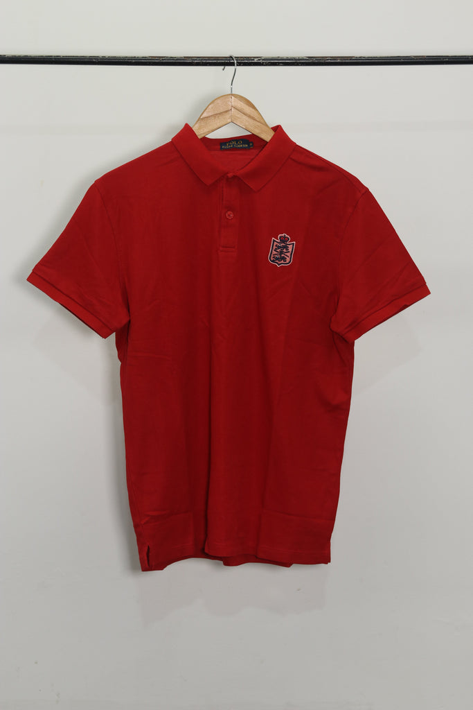 Camiseta 22551# Tipo Polo (Teñida) Roja Para Hombre