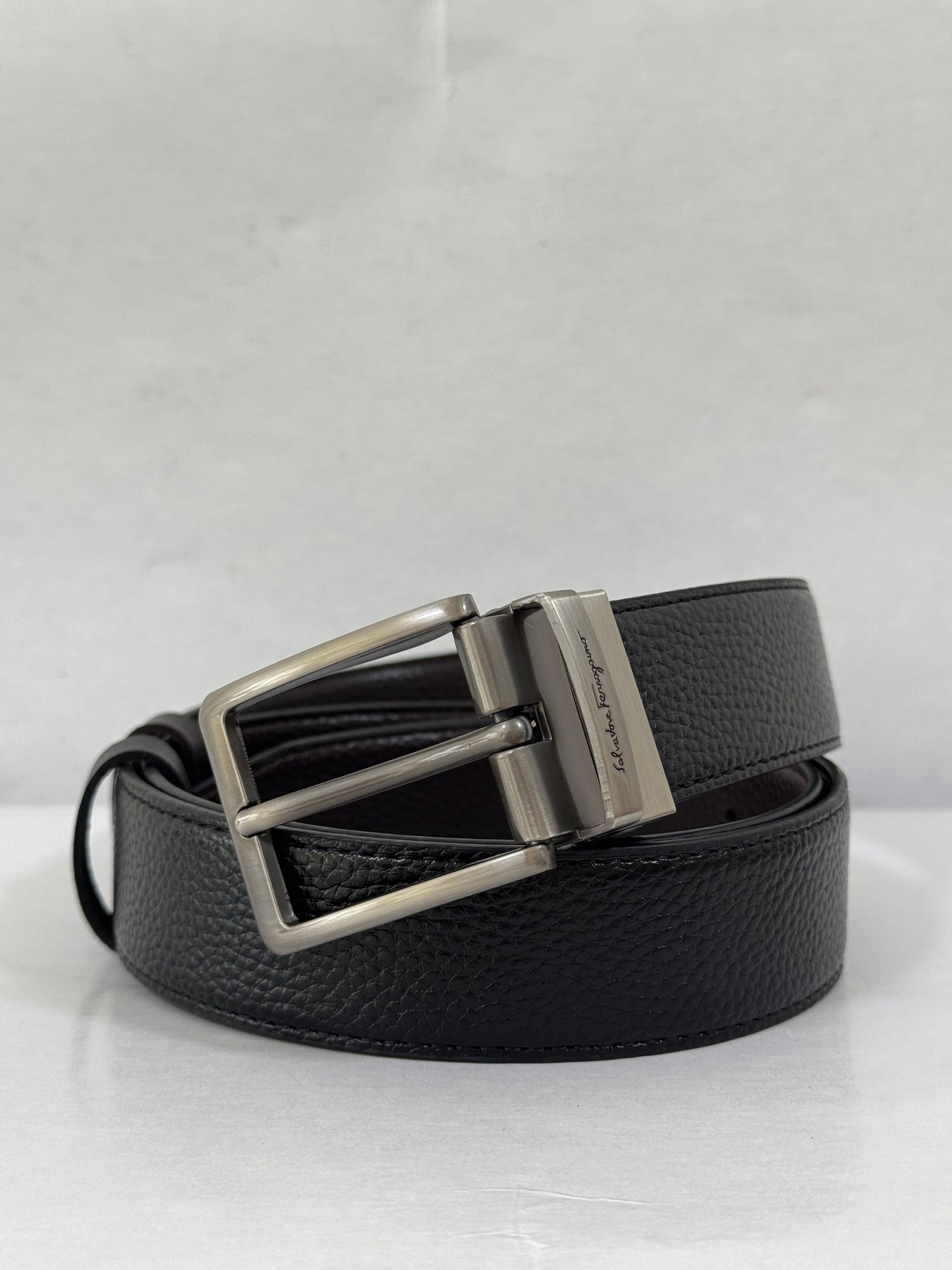 Correa FER 258 Negro,Cafe-Plata Para Hombre