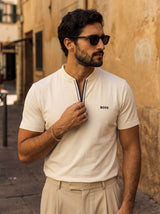 Camiseta 921082 Tipo Polo Crema para hombre
