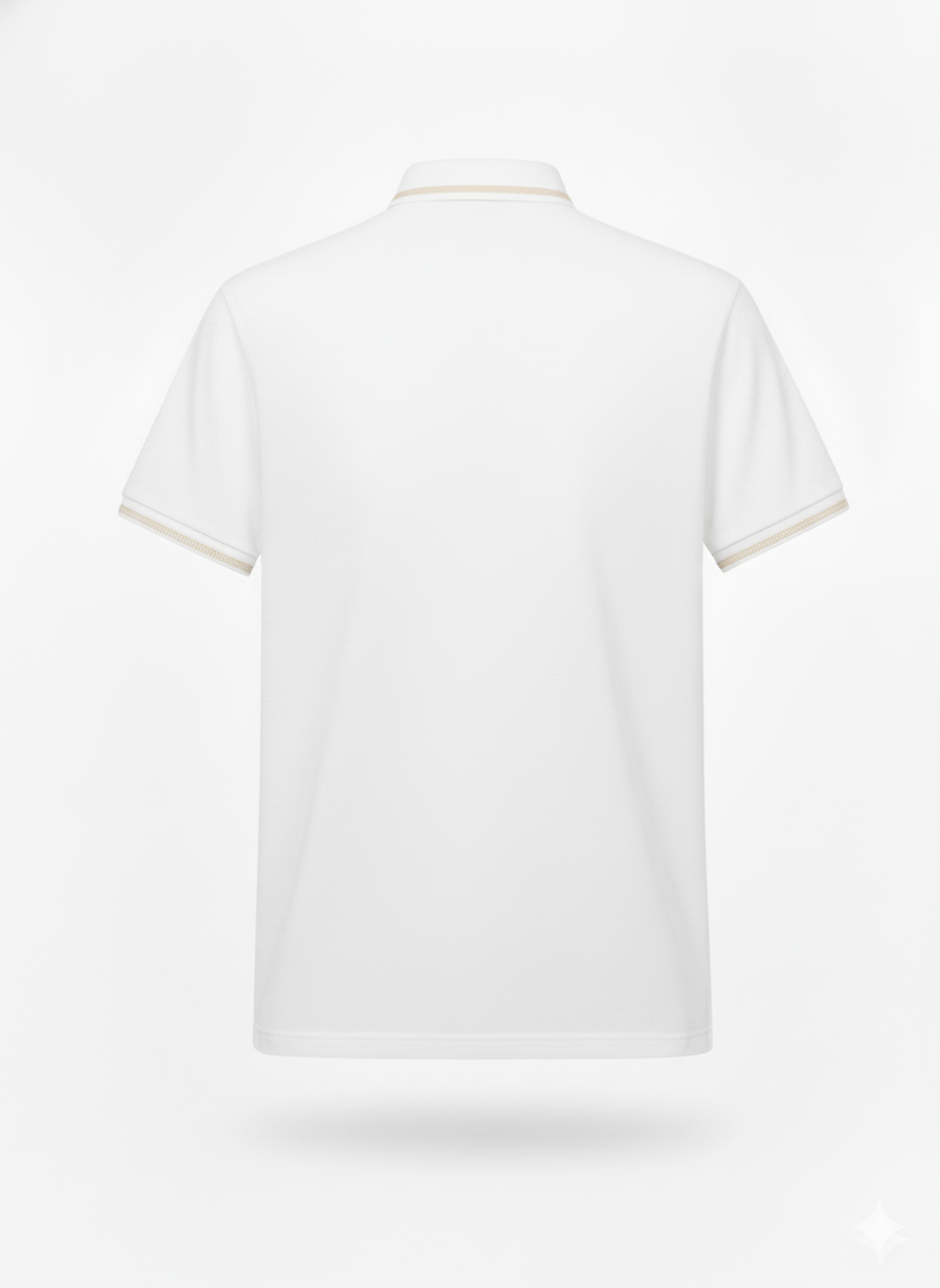 Camiseta 34593# Tipo Polo Blanca Para Hombre