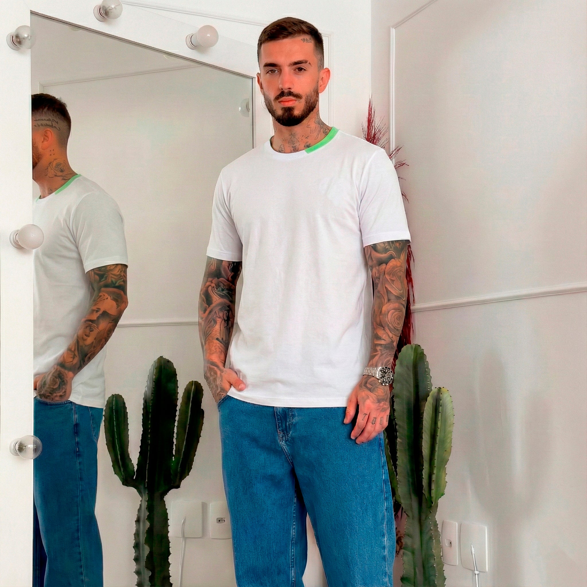 Camiseta 36023 Básica Blanca Para Hombre