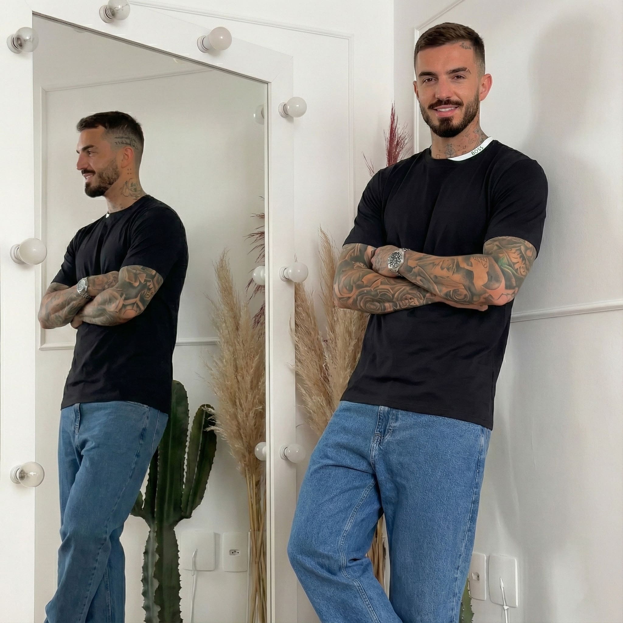 Camiseta 36023 Básica Negra Para Hombre