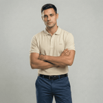 Camiseta 38032 Tipo Polo Crema Para Hombre