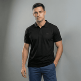 Camiseta 38032 Tipo Polo Negra  Para Hombre