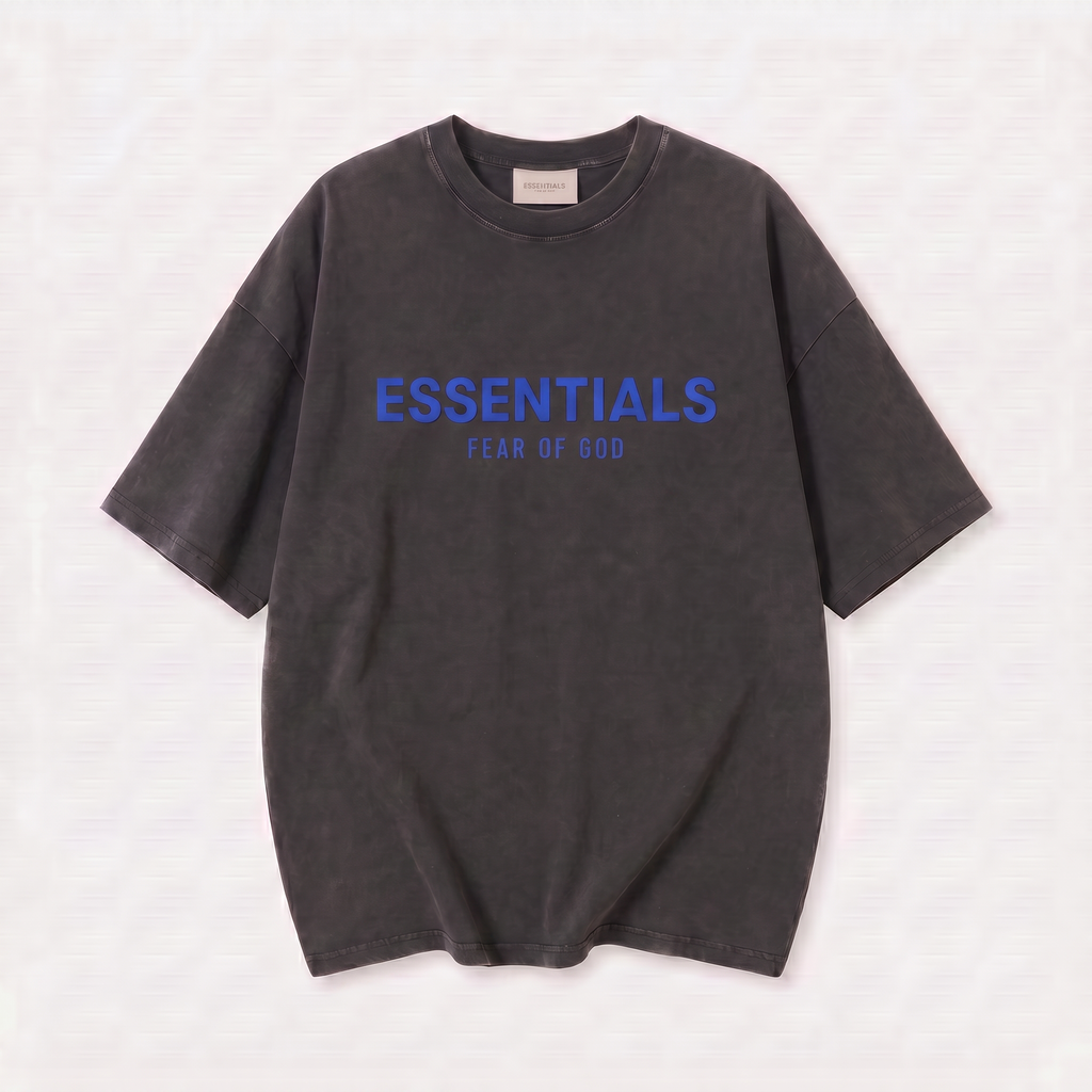 Camiseta 528001*1 Oversize Pickling Negra/Azul Para Hombre
