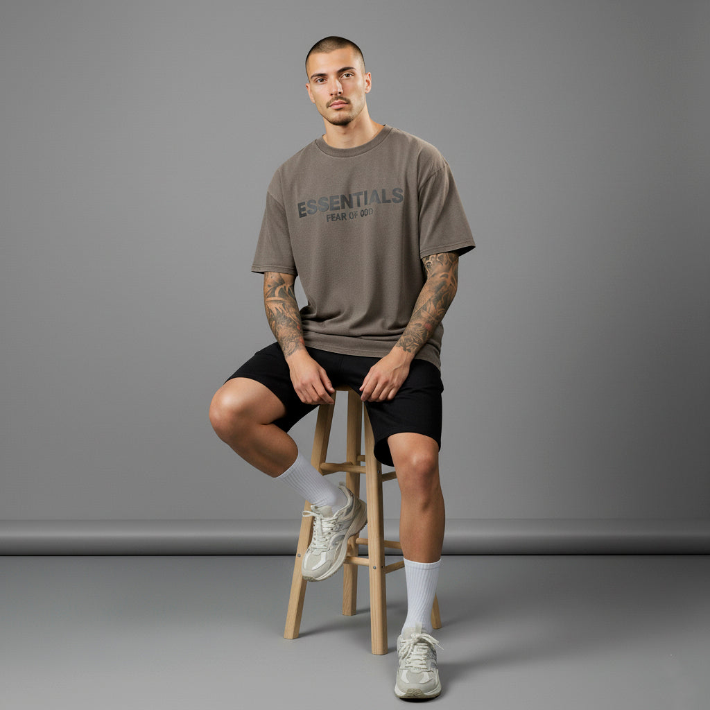 Camiseta 528001*1 Oversize Pickling Gris Para Hombre