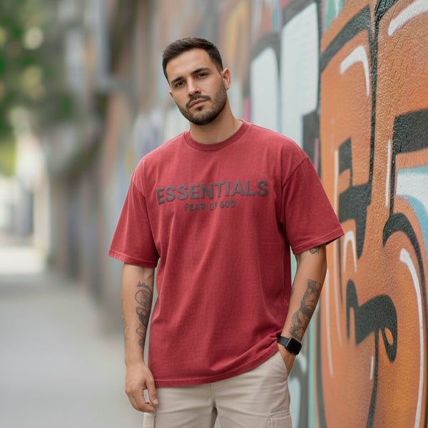 Camiseta 528001*1 Oversize Pickling Roja Para Hombre