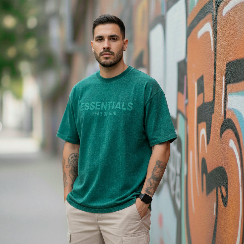 Camiseta 528001*1 Oversize Pickling Verde Para Hombre