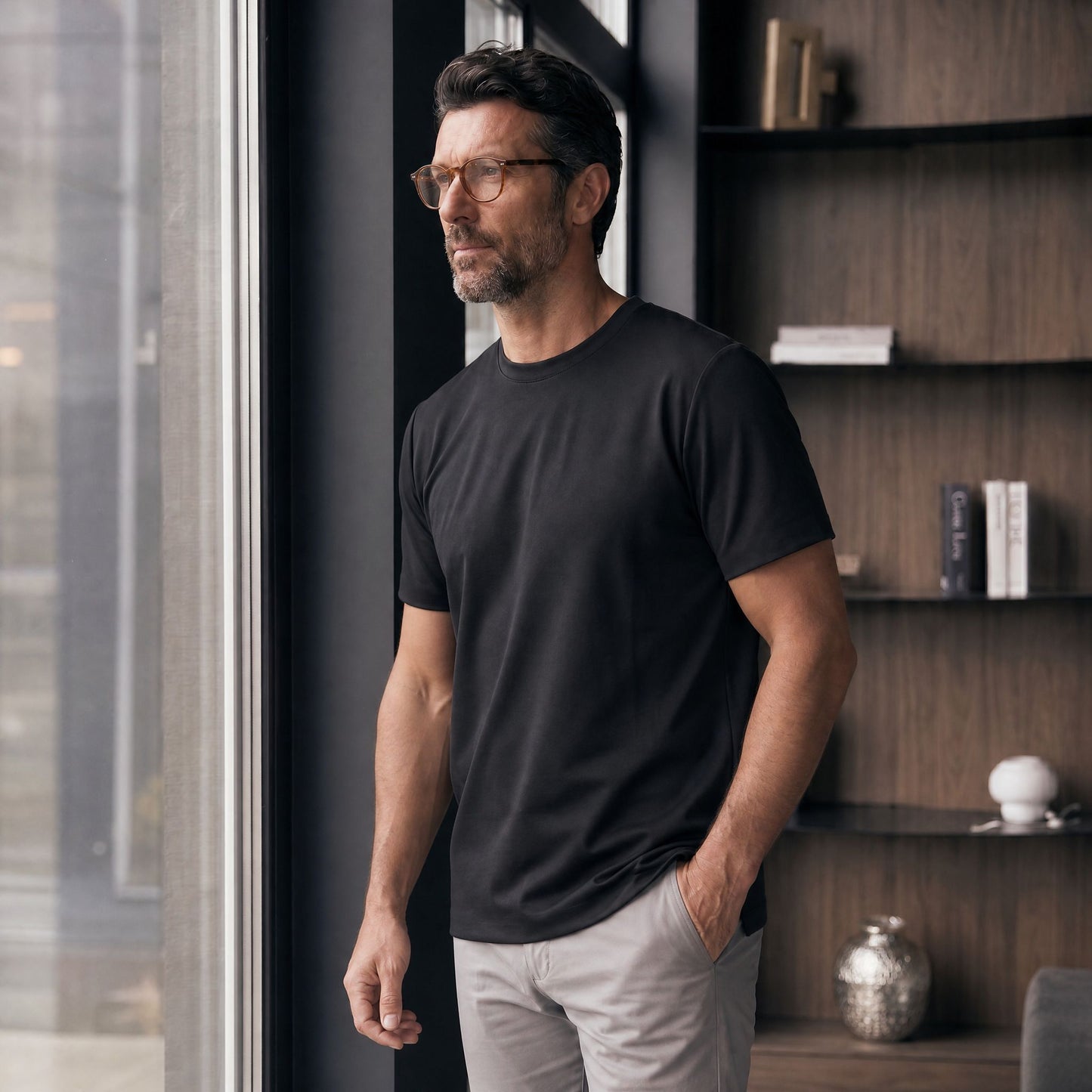 Camiseta 25D657-1 Negro Para Hombre