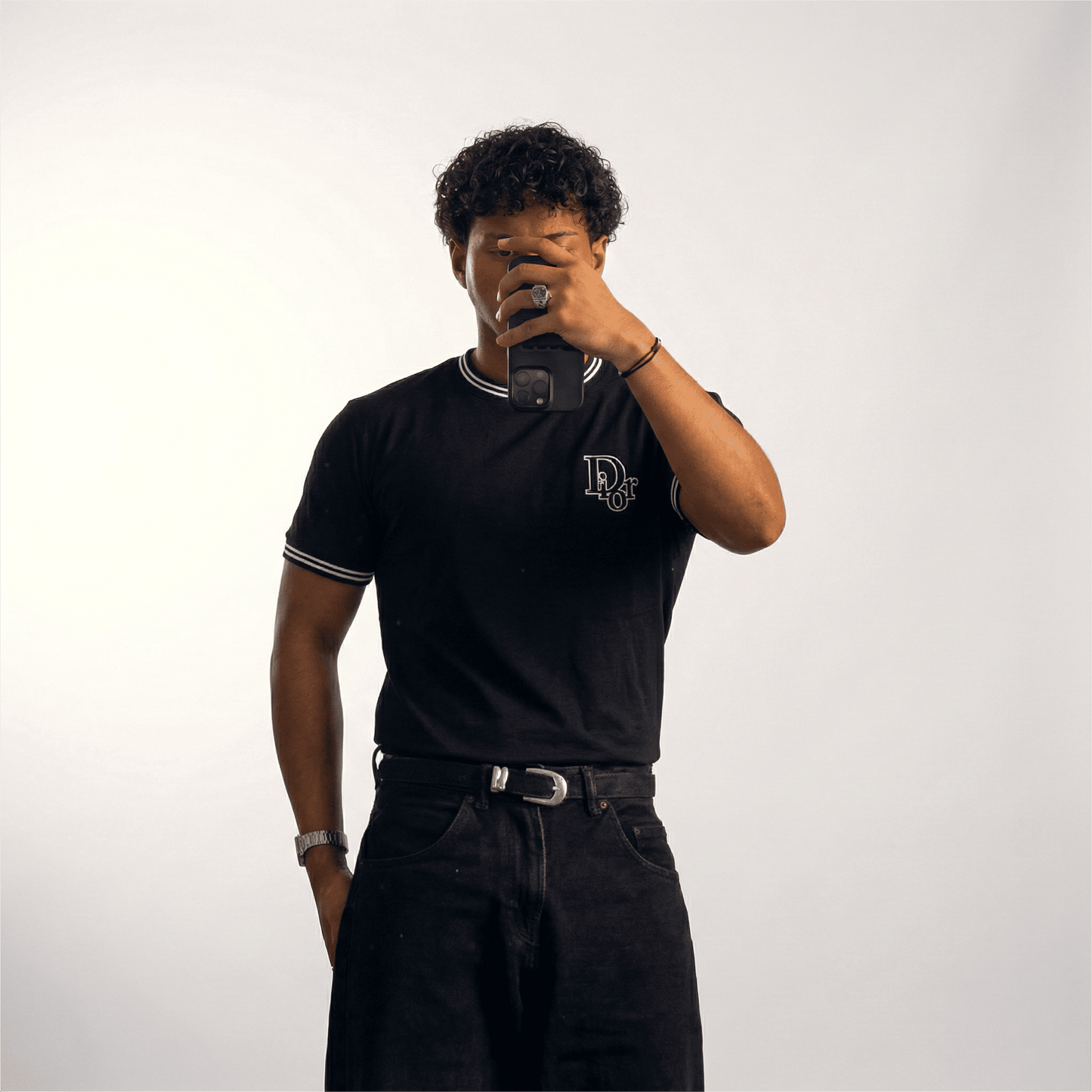 Camiseta 66020 Básica Negra Para Hombre