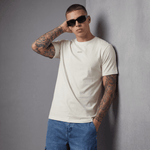 Camiseta B66048 Básica Crema Para Hombre