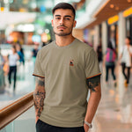 Camiseta 66433 Básica Gris Verde Para Hombre