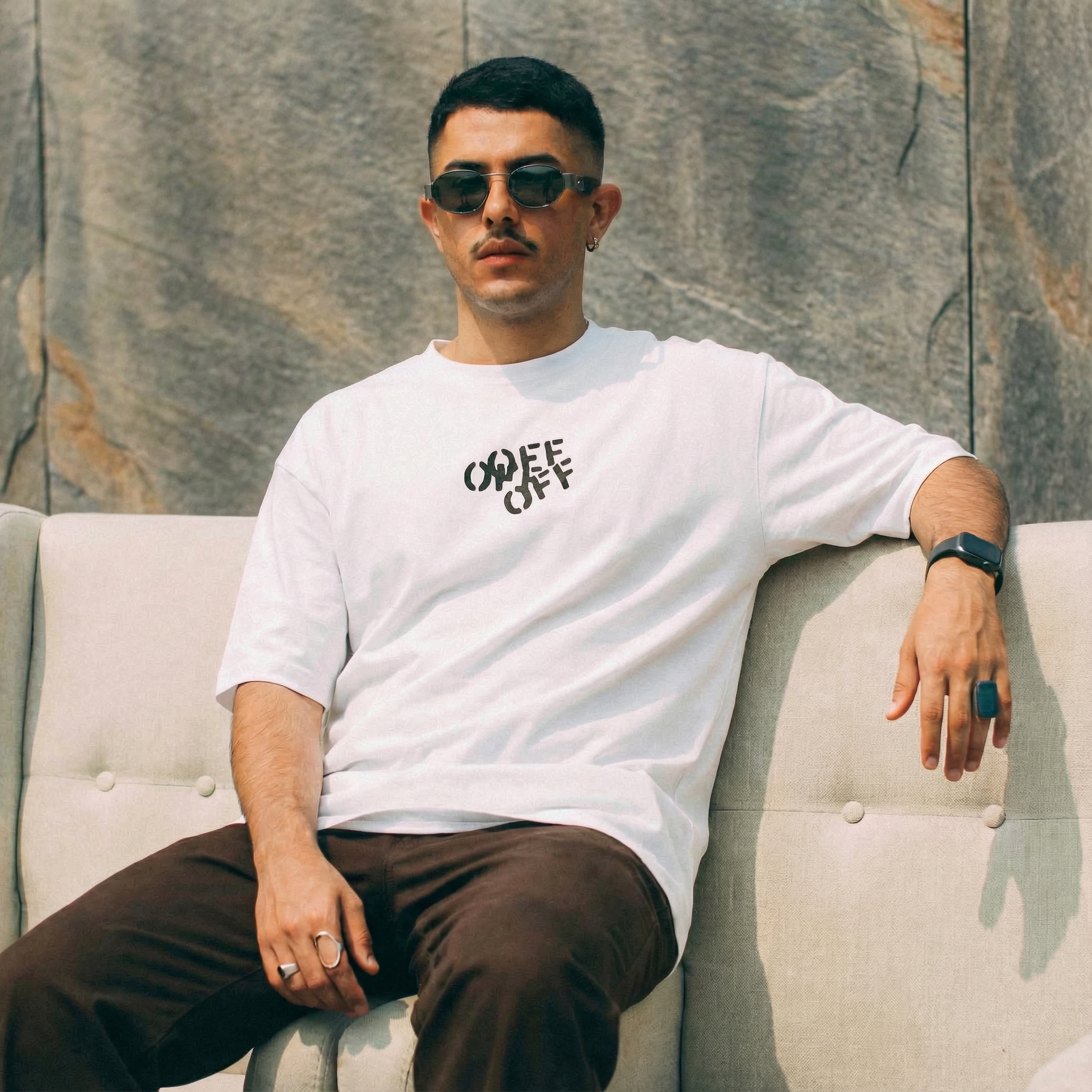 Camiseta 66634 Estampada Blanca Para Hombre