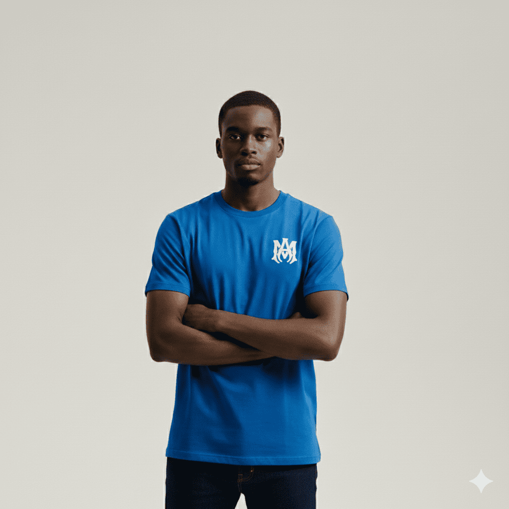 Camiseta 66642 Estampada Azul Para Hombre