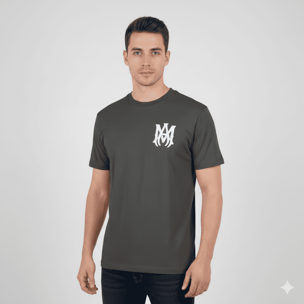 Camiseta 66642 Estampada Gris Oscuro Para Hombre