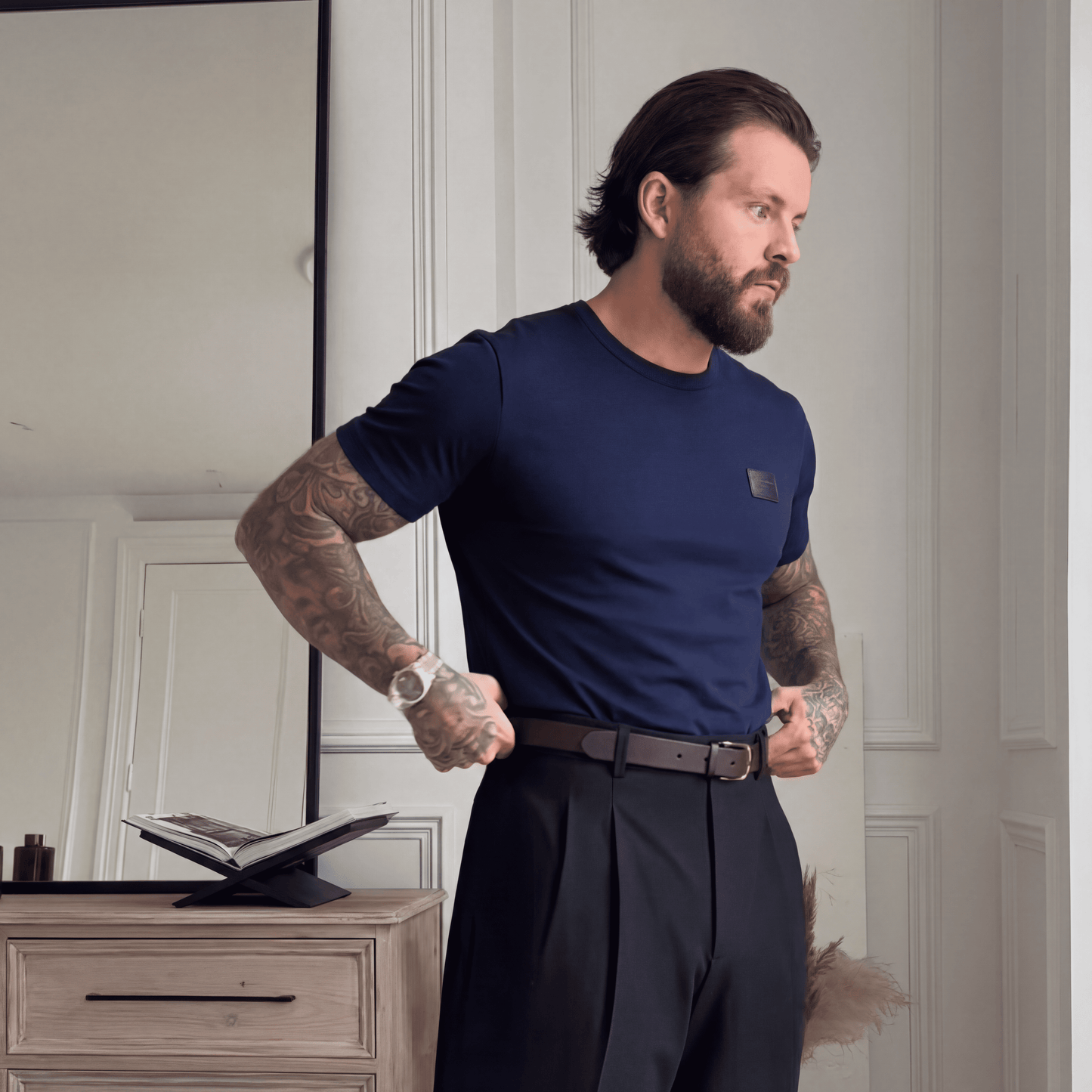 Camiseta 786763 Básica Azul Oscuro Para Hombre