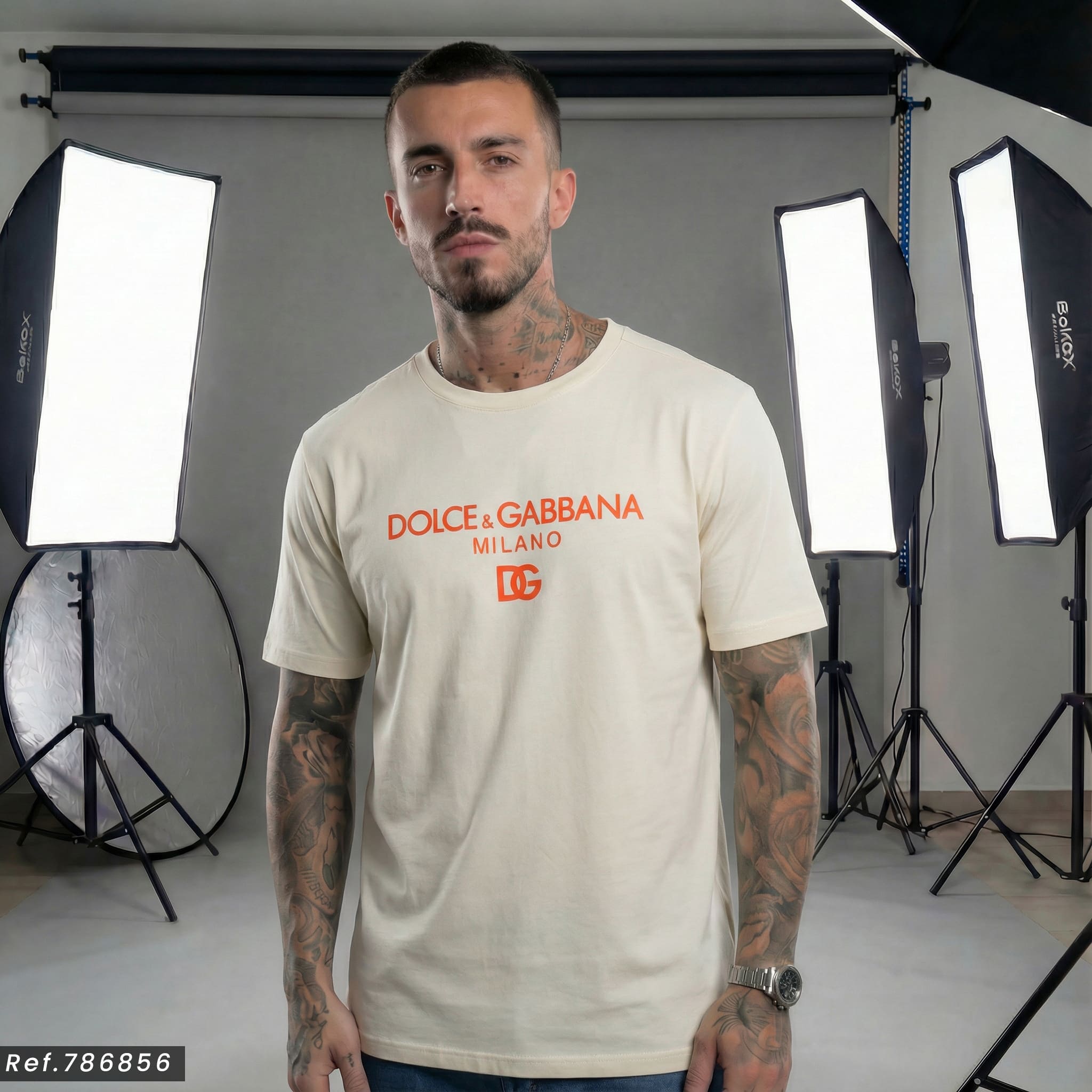 Camiseta 786857 Estampada Crema Para Hombre