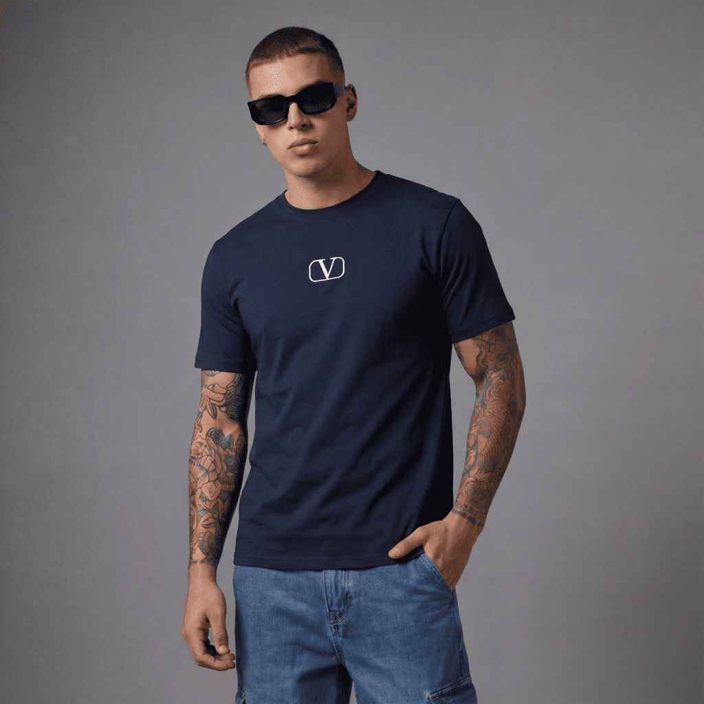Camiseta 786903 Básica Azul Oscuro Para Hombre